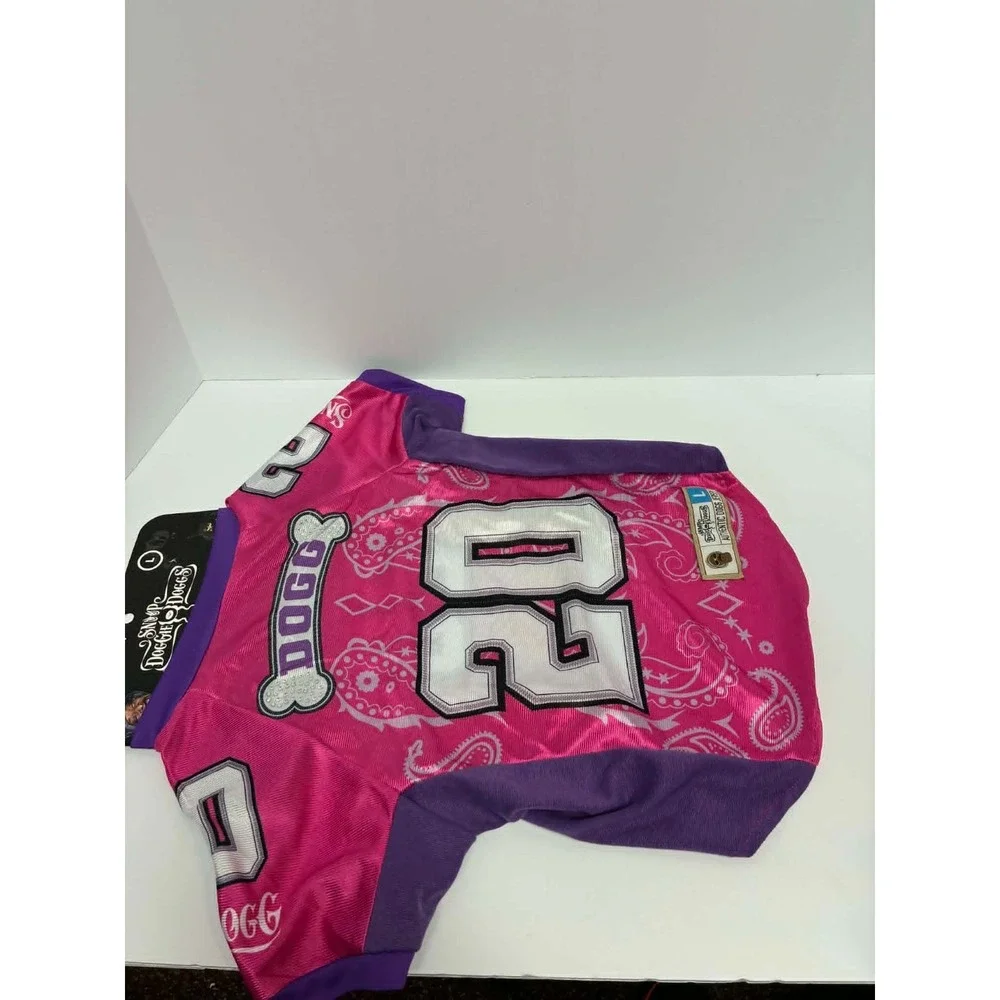 Snoop Doggie Doggs Pet Jersey Large Pink Dog Shirt #20 Deluxe Pet Jersey NWT